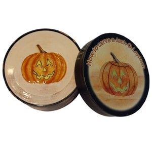 Jack O Lantern mini plates autumn decor MWW Market 4 plates